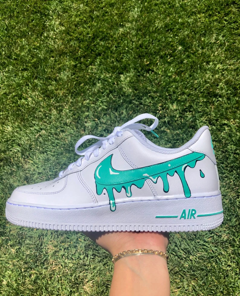 Customized Nike Air Force One Low Customized Swoosh Kids and 