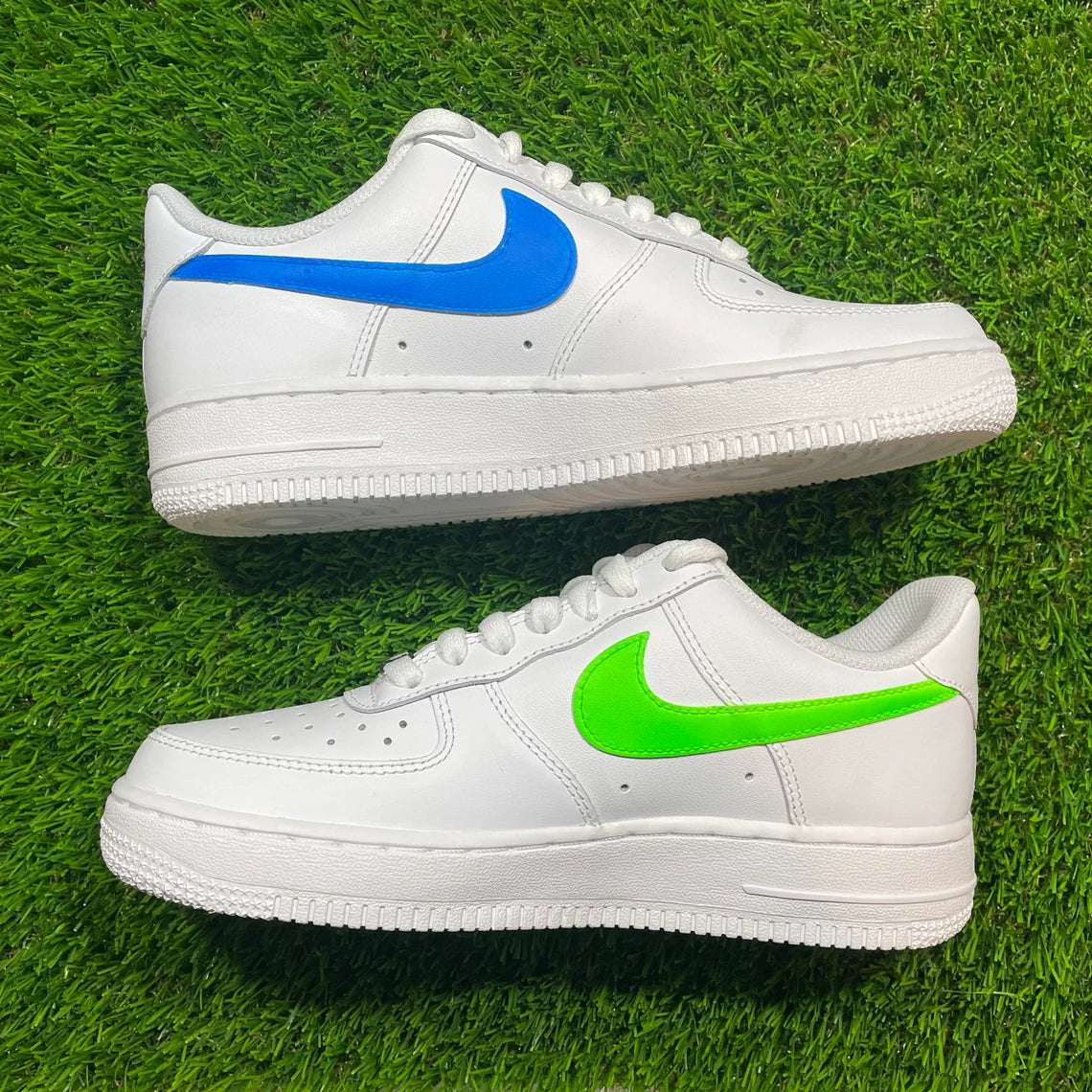 Nike Air Force 1 Popsicle Neon Green Swooshes 🟢 Custom White Shoes Mens  Women 