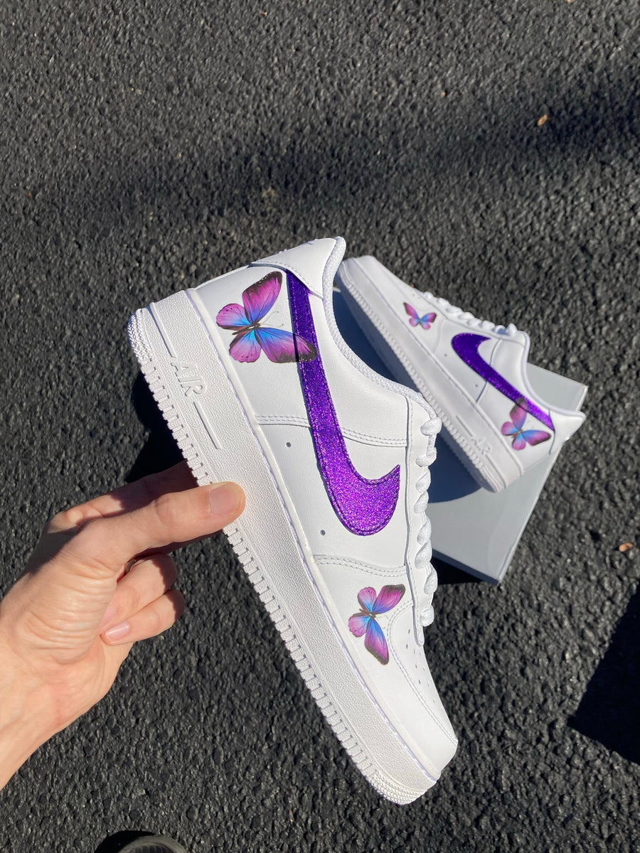 Purple glitter nike shoes store