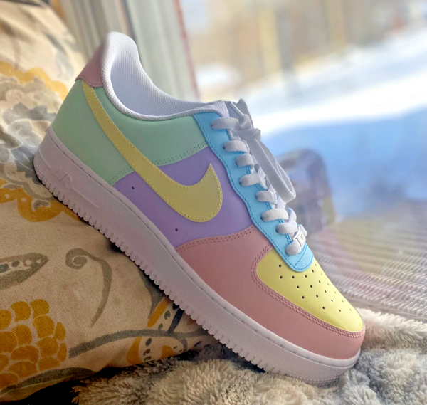 Air Force 1 Custom Low Pastel Shoes Purple Yellow Blue Green Pink All Sizes AF1 Sneakers 4