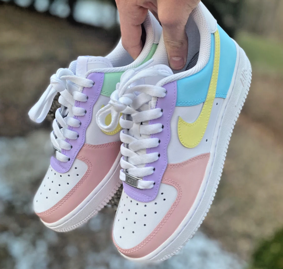 Purple shop yellow shoes