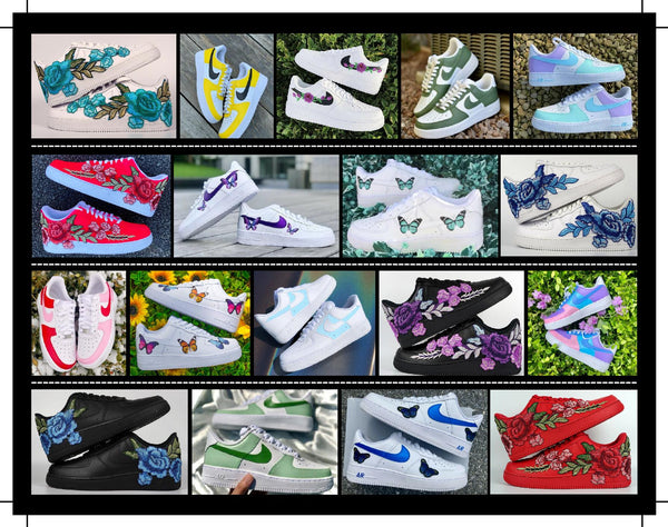 Air Force 1 Custom Low Outline Pastel Blue Green Purple Yellow Orange Pink All Sizes AF1 Sneakers