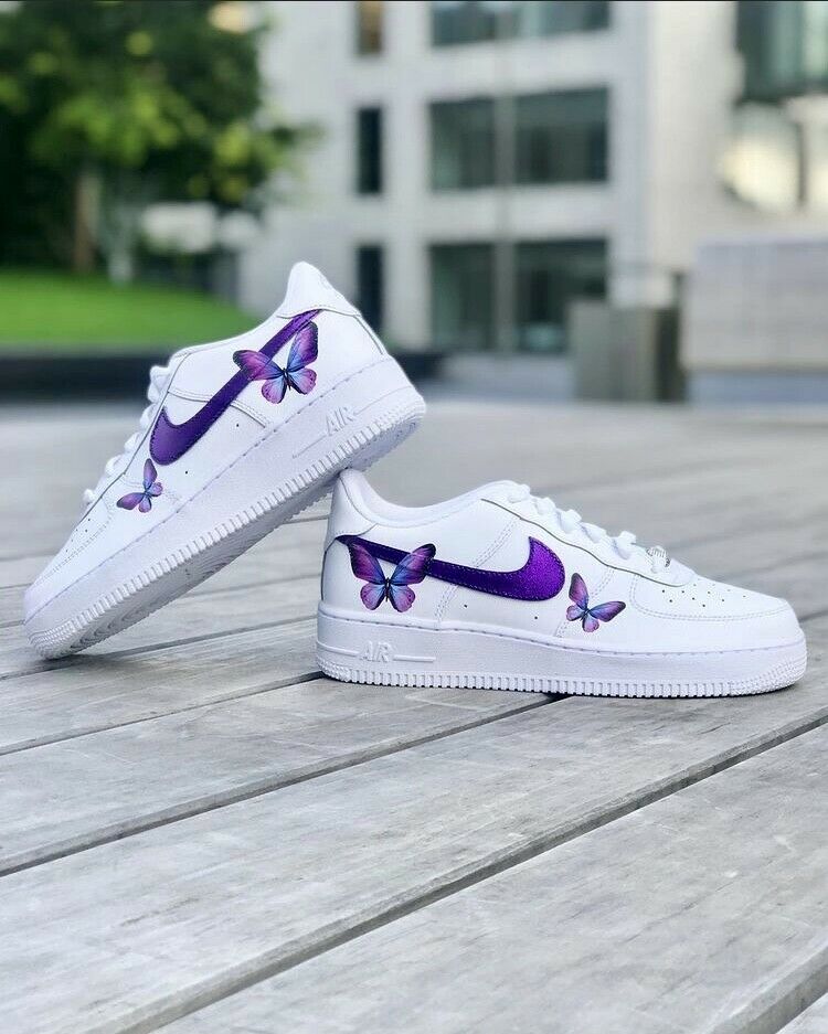 Purple Smile Custom Air Force 1s 