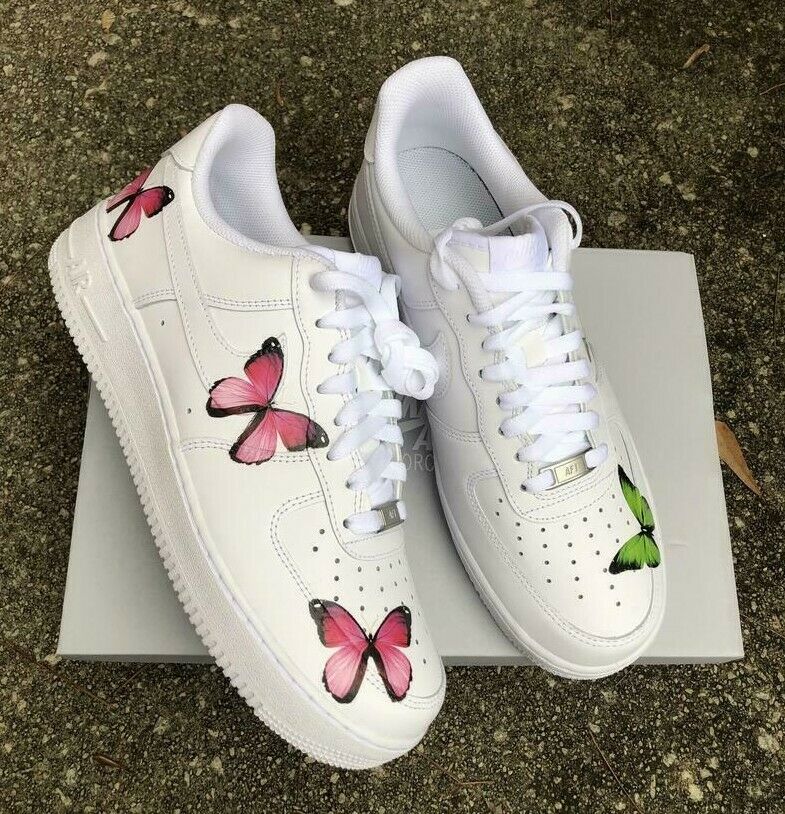 NEW Pink Butterfly Custom Air Force 1 Sneakers