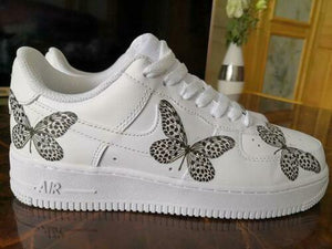 Air Force 1 07 Butterfly Design Dalmation Black White Custom Shoes All AF1 Sneakers