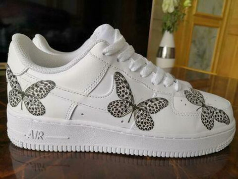 Custom Nike Air Force 1s With Various Blue Butterflies – theshoesgirl