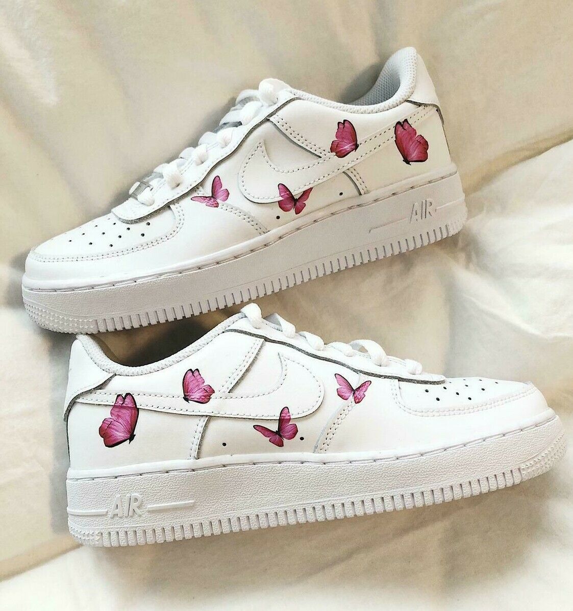 Air Force 1 07 Pink Butterfly 2.0 AF1 Custom Unique Shoes All Sizes AF1 Sneakers