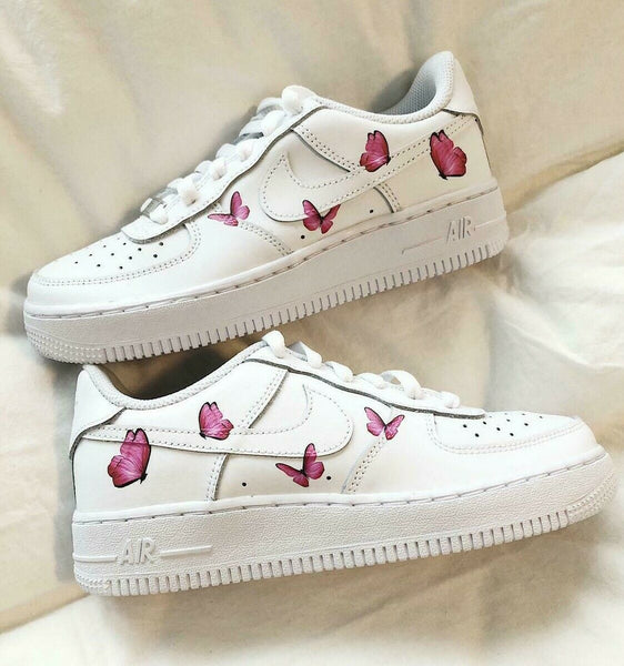 Air Force 1 07 Pink Butterfly 2.0 AF1 Custom Unique Shoes All Sizes AF1 Sneakers