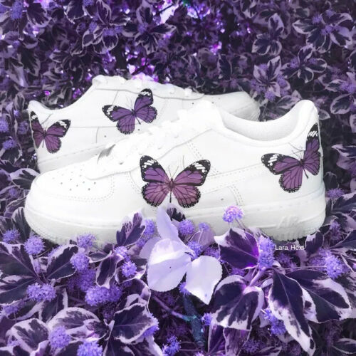 Air Force 1 07 Purple Butterfly Design AF1 Custom Shoes All Sizes AF1 Sneakers