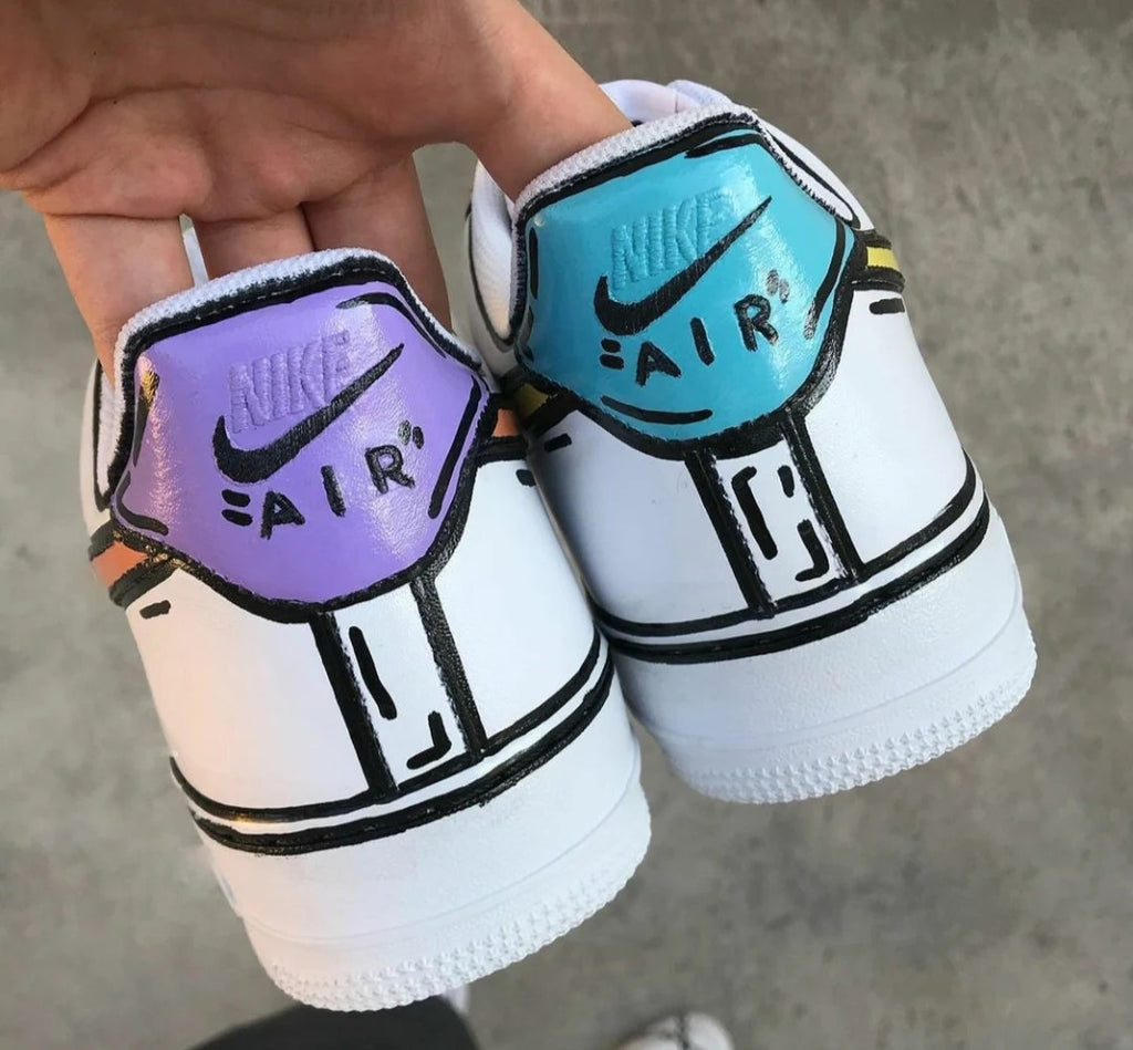 Custom Air Force 1 Sneakers Lilac Custom Hand Painted Shoes 