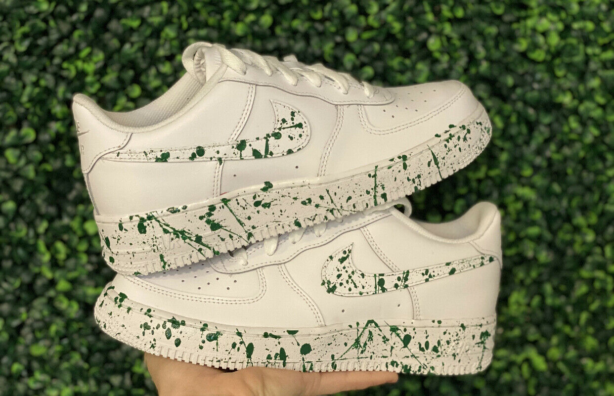 Nike Air Force 1 Womens /GS White Custom Multi Size AF1 Green 