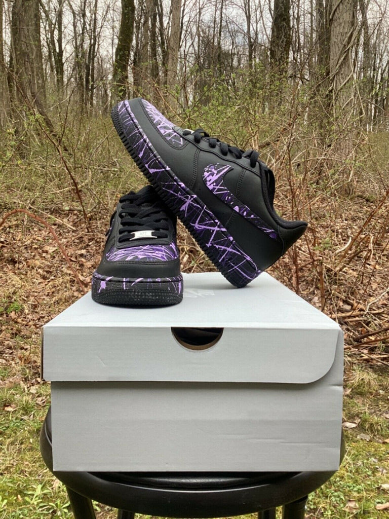 Purple black air force ones cheap