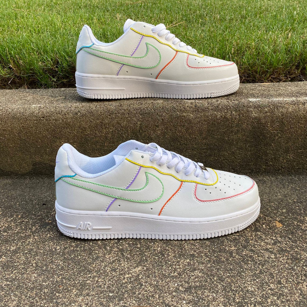 Nike Air Force 1 Low White Custom paint (Lilac,Mint Green,Pale Blue,Petal  Pink)