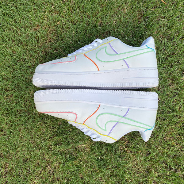Air Force 1 Custom Low Outline Pastel Blue Green Purple Yellow Orange Pink All Sizes AF1 Sneakers 4