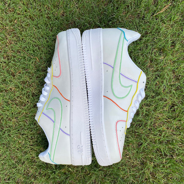 Air Force 1 Custom Low Outline Pastel Blue Green Purple Yellow Orange Pink All Sizes AF1 Sneakers 5