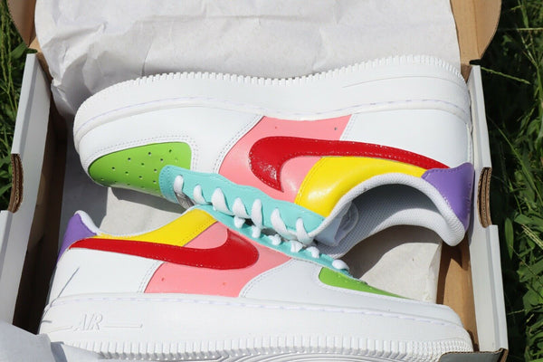 Air Force 1 Custom Low Pastel Multi Color Shoes Green Teal Red Yellow Pink Purple All Sizes AF1 Sneakers 4