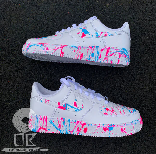 Baby Blue and Pink Custom Air Force 1 Sneakers – JOY'S