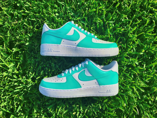 Air Force 1 Custom Low South Beach Two Tone Teal Beach Shoes All Sizes AF1 Sneakers 5
