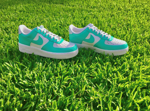 Air Force 1 Custom Low South Beach Two Tone Teal Beach Shoes All Sizes AF1 Sneakers 6