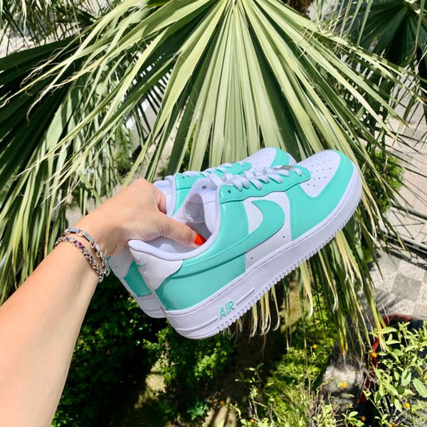 Air Force 1 Custom Low South Beach Two Tone Teal Beach Shoes All Sizes AF1 Sneakers 8