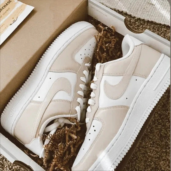 Air Force 1 Custom Low Tan Two Tone Casual Shoes Mens Womens Kids Sizes AF1 Sneakers