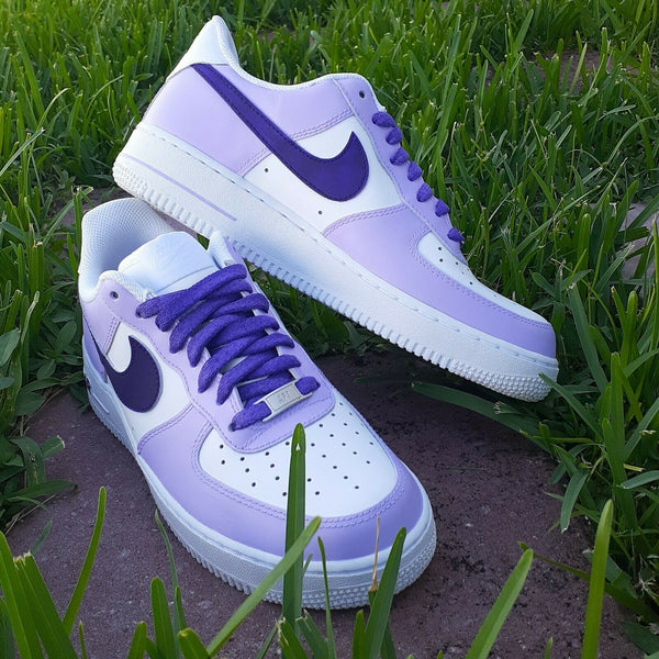 Air Force 1 Custom Low Ultraviolet UV Two Tone Light & Dark Purple Laces Low Shoes All Sizes AF1 Sneakers 3
