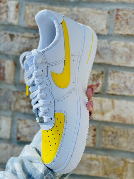 Air Force 1 Custom Low Yellow Two Tone Happy Mood Shoes Sun All Sizes AF1 Sneakers 4