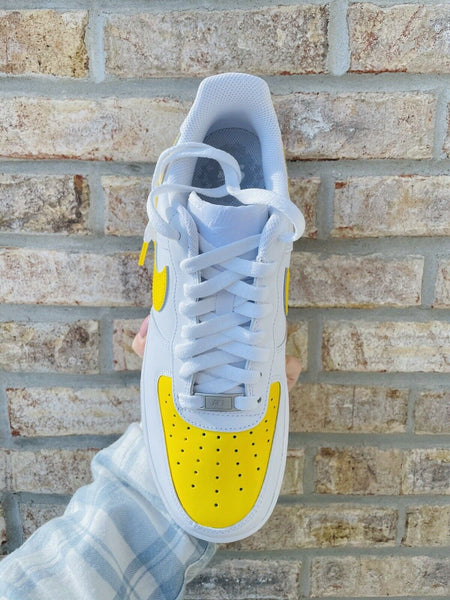 Air Force 1 Custom Low Yellow Two Tone Happy Mood Shoes Sun All Sizes AF1 Sneakers 5