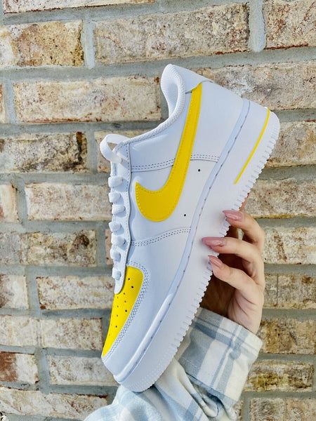 Air Force 1 Custom Low Yellow Two Tone Happy Mood Shoes Sun All Sizes AF1 Sneakers 2