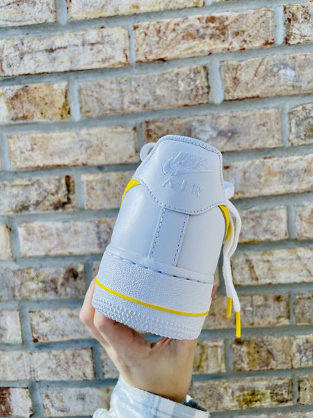 Air Force 1 Custom Low Yellow Two Tone Happy Mood Shoes Sun All Sizes AF1 Sneakers 6