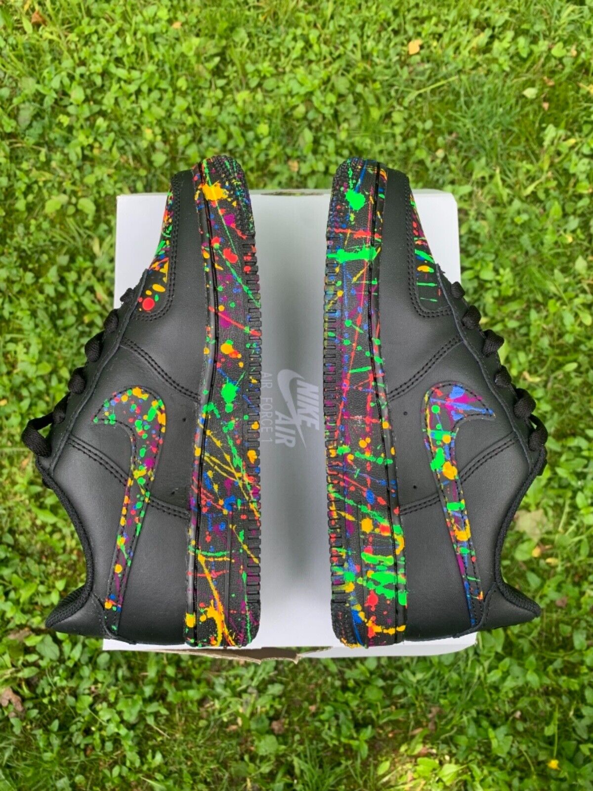 Black and neon blue air top force 1