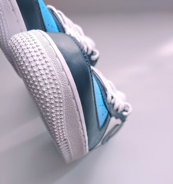 Air Force 1 Custom Shoes Dark Blue Gray Light Blue Tri Color Design Mens Womens Kids Sizes AF1 Sneakers 3