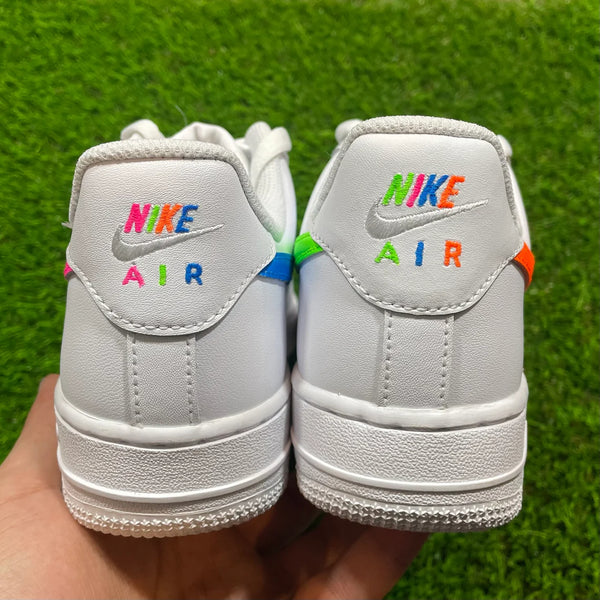 Air Force 1 Low Mixed Neon Custom Painted Pink Orange Green Blue White Shoes Men Women Kids AF1 Sneakers 3