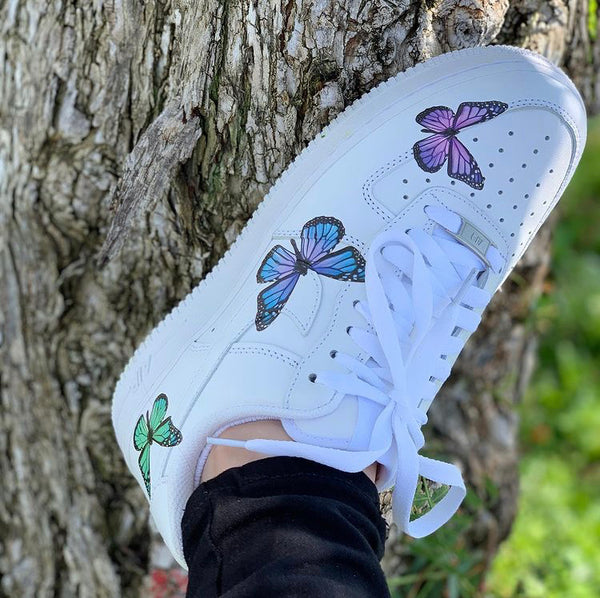 Air Force 1 07 Low Purple Blue Green Butterfly Custom Shoes All  AF1 Sneakers 3