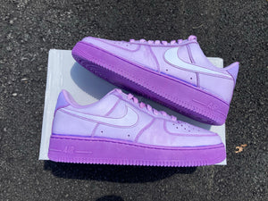 Air Force 1 Low Purple Violet Lilac Tie Dip Dye Custom Shoes All Sizes AF1 Sneakers