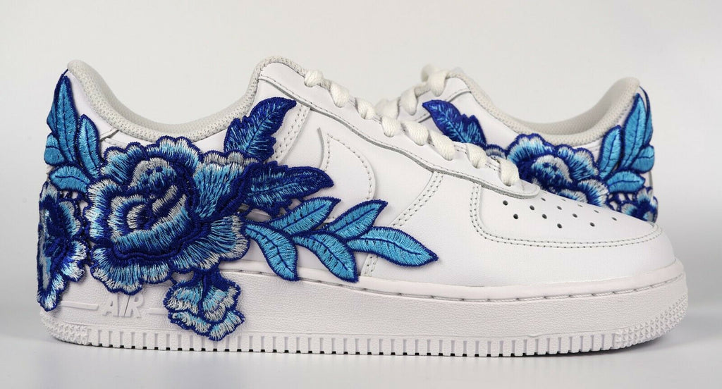 Blue Flowers Custom Air Force 1 Sneakers 4.5 Y / 6 W