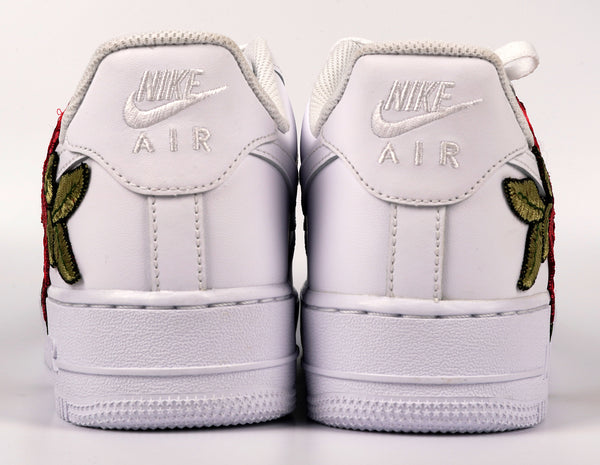 Nike Air Force 1 Custom Red Rose Shoes Flower Floral White Mens Womens Kids All Sizes Back