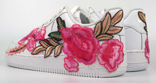 Air Force 1 07 Low Pink Rose Floral Flower White Custom Shoes All Sizes AF1 Sneakers 5