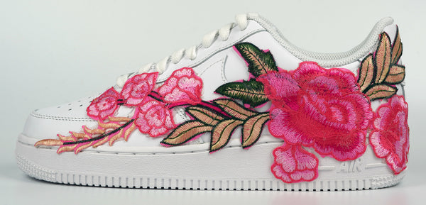 Air Force 1 07 Low Pink Rose Floral Flower White Custom Shoes All Sizes AF1 Sneakers 2