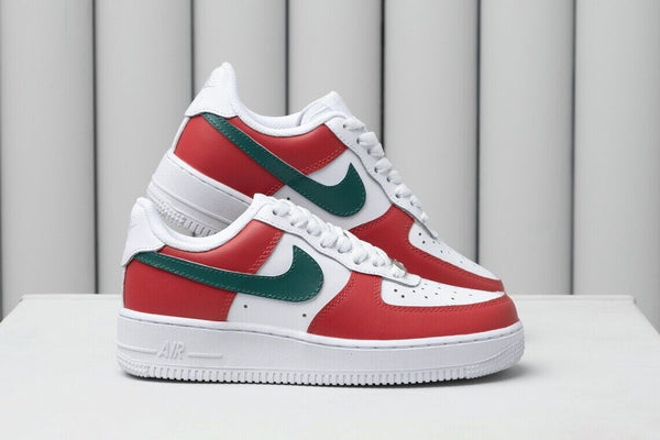 Nike Air Force 1 Custom Christmas XMAS Special Shoes Green Red White AF1 Sneakers 2