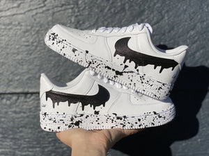 Custom Black and White Sneakers AF1 Check Sizing Before 