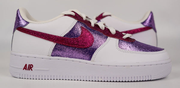 Air Force 1 Custom Glitter Sparkle Sneakers Purple Magenta Pink White Shoes AF1 Shoes 1