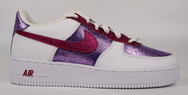 Air Force 1 Custom Glitter Sparkle Sneakers Purple Magenta Pink White Shoes AF1 Shoes 2
