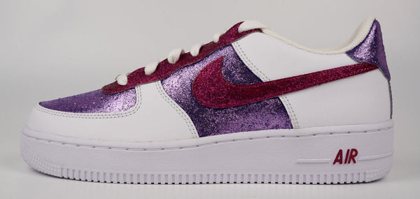 Air Force 1 Custom Glitter Sparkle Sneakers Purple Magenta Pink White Shoes AF1 Shoes 3