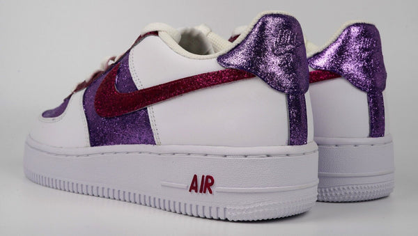 Air Force 1 Custom Glitter Sparkle Sneakers Purple Magenta Pink White Shoes AF1 Shoes 4