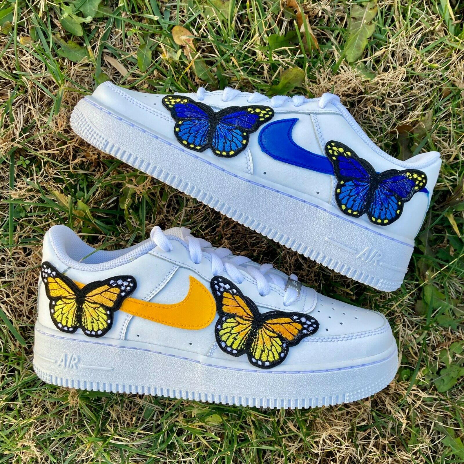 Custom Nike Air Force 1 Blue ButterFLY - Custom Nike Air Force 1