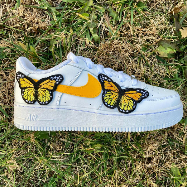 Air Force 1 Custom Low Blue Orange Butterfly White Shoes Mens Womens Kids AF1 Sneakers 5