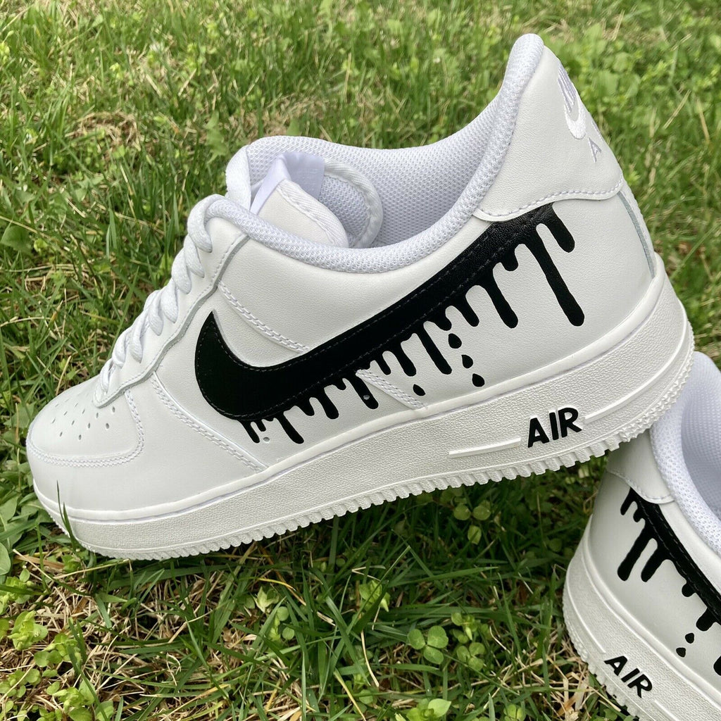 White, Black & Grey AF1/Air Force 1 Low (P2) - Dripside Customs UK –  Uniquefit Customs