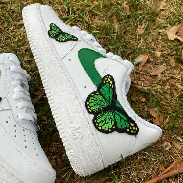Air Force 1 Custom Low Green Monarch Butterfly White Shoes Mens Womens Kids AF1 Sneakers 3