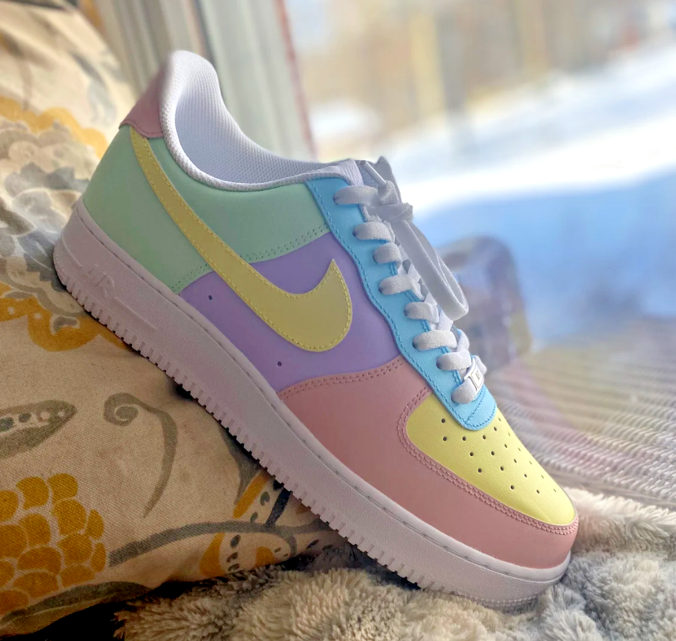 Air Force 1 Custom Low Pastel Shoes Purple Yellow Blue Green Pink All –  Rose Customs, Air Force 1 Custom Shoes Sneakers Design Your Own AF1